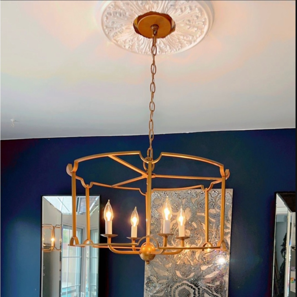 4 arm matte, modern style gold chandelier for dining room, etc.